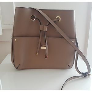 ZARA Adjustable Tan Bucket Shoulder Bag